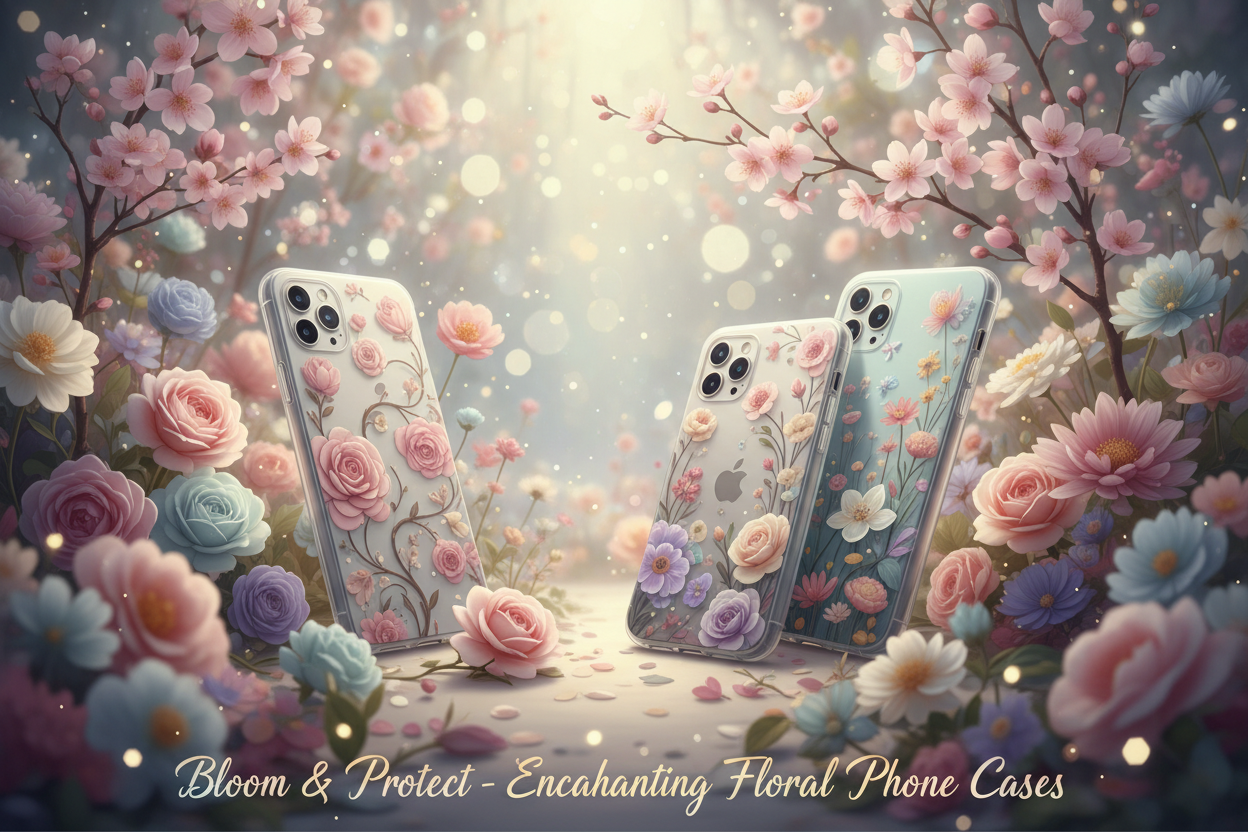 帮我生成一个花朵 梦幻 的手机壳横板海报